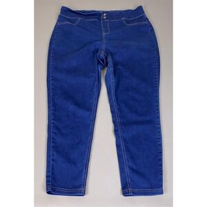 Terra & Sky Pull On Jeggings Jeans Plus Size 1X 16W-18W Medium Wash Blue Stretch